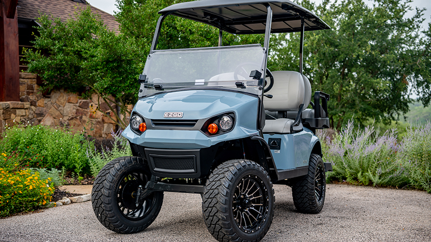 E-Z-GO vehicle parked on a driveway